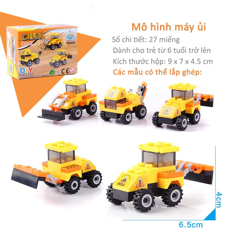 [HOT 2021] Combo 4 Bộ Xếp Hình L.E.G.O Mini Chủ Đề Công Trường Xây Dựng Cho Bé Tập Xếp Hình