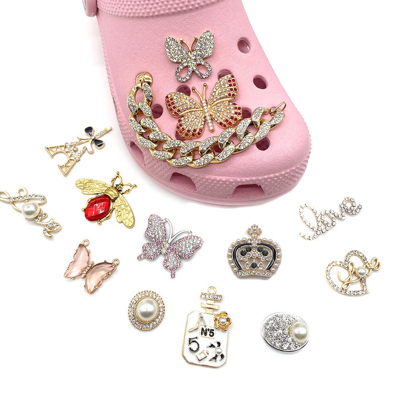 Khóa Cài Giày Crocs Bằng Hợp Kim Hình Hoa Đính Đá Trang Trí