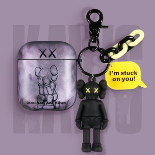 Vỏ đựng hộp sạc tai nghe bluetooth không dây silicon mềm họa tiết kaws cho airpod 2 airpod pro AirPods1/2