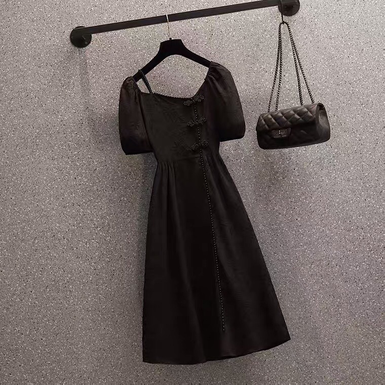 R91533-1 Đầm xoè ngắn tay nữ hè cho người mập hàng nhập