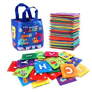 coolplay Bộ 26 Thẻ Vải Hai Mặt Kèm Túi Đựng Mềm Mại Đồ Chơi Giáo Dục Sớm Cho Bé