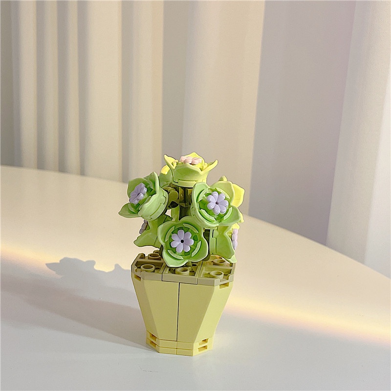 Khối Xếp Hình Bó Hoa Sáng Tạo DIY Dành Cho Trang Trí