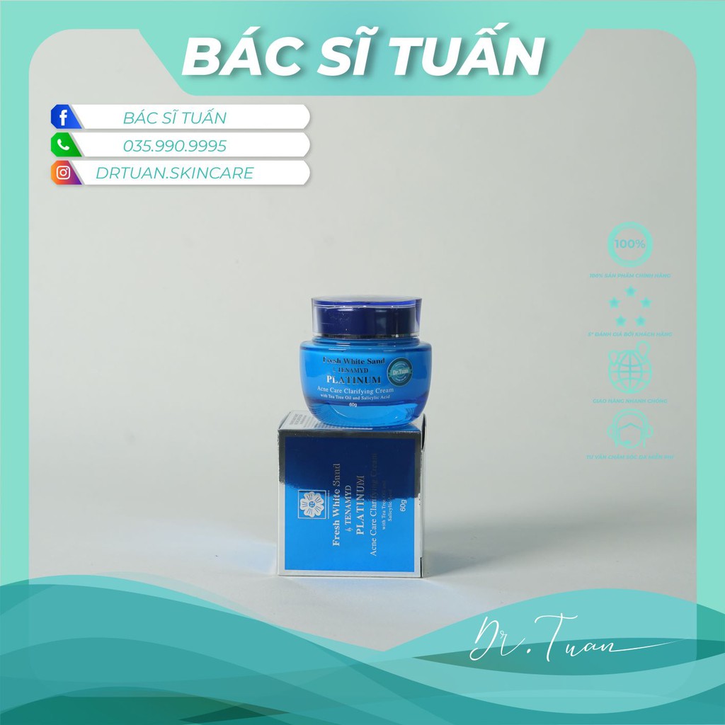 Kem Dưỡng Cho Da Dầu Mụn - TENAMYD Fresh White Sand Platinum Acne Clarifying Cream 60g [CHÍNH HÃNG] | BigBuy360 - bigbuy360.vn