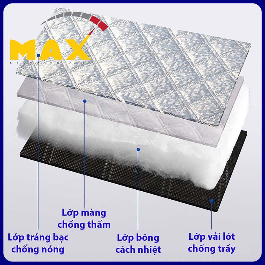 Tấm Che Nắng Kính Lái Ô Tô MAX STORE Tấm Chắn Kính Lái Dày 4 Lớp Chống Nóng Và Bảo Vệ Taplo Xe