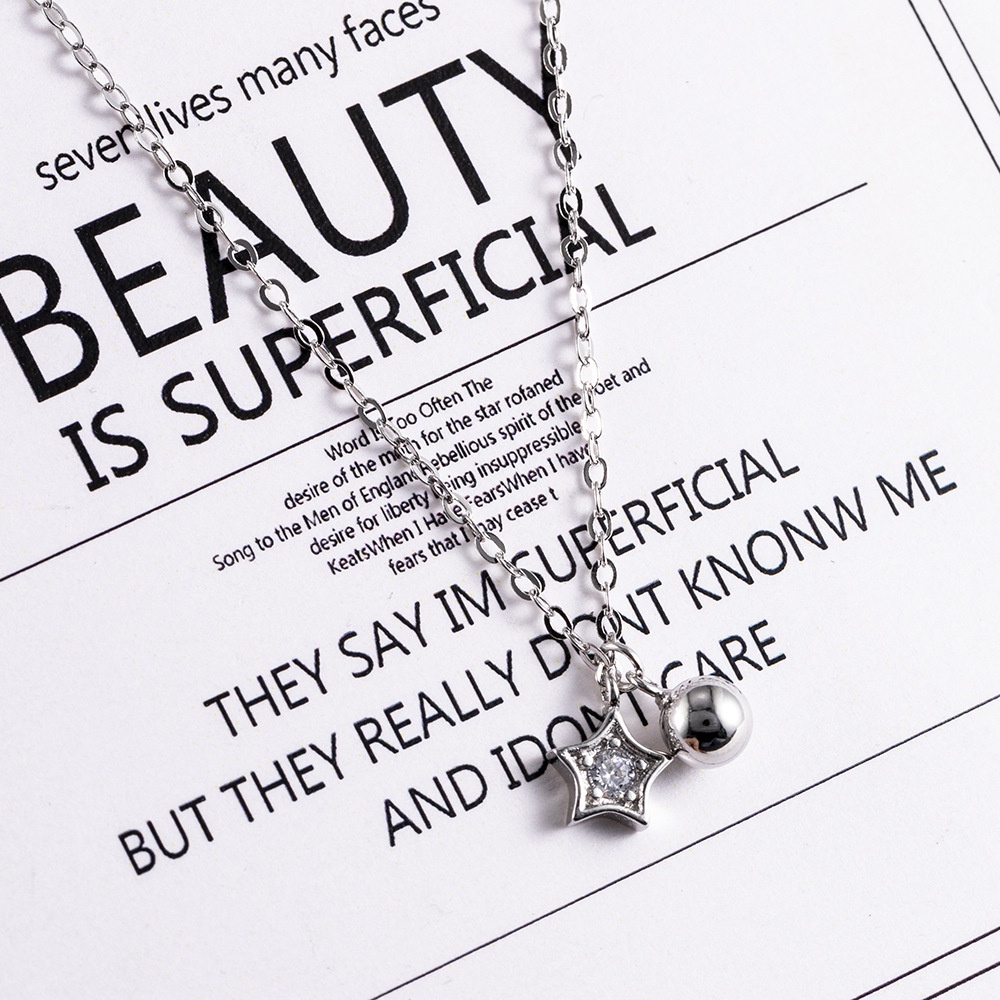 Vòng cổ YeYi ngắn mặt chuông ngôi sao năm cánh đơn giản thời trang Hàn Quốc dành cho nữ