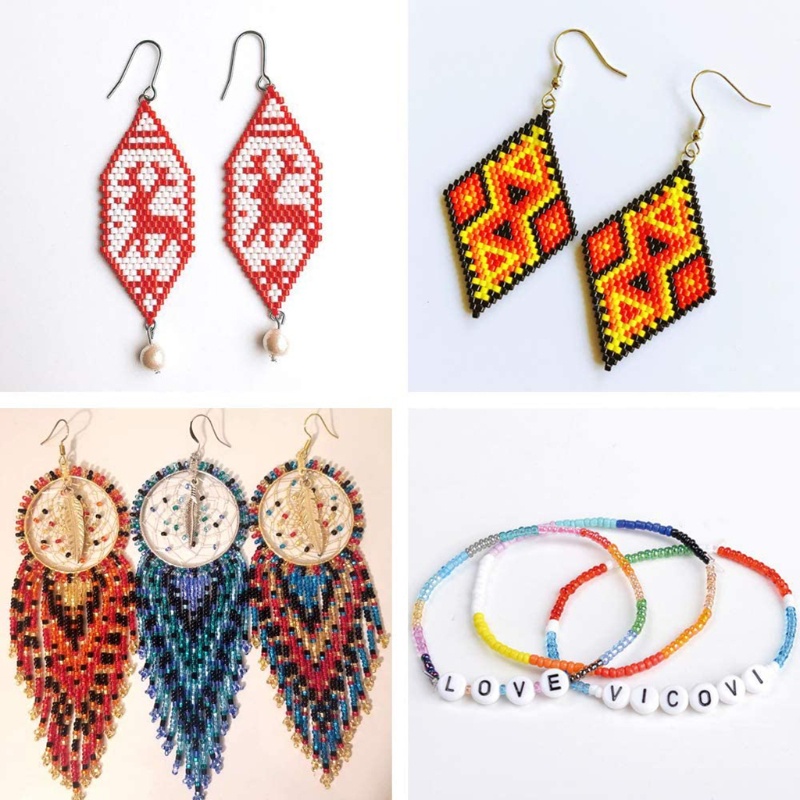 Bộ 5000 Hạt Xỏ Vòng Nhiều Màu Sắc Co Giãn Để Làm Trang Sức