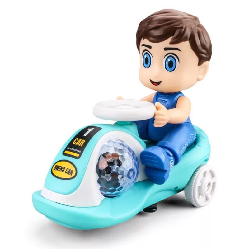 Đồ chơi bé đi xe lắc bốc đầu có đèn và âm thanh vui nhộn