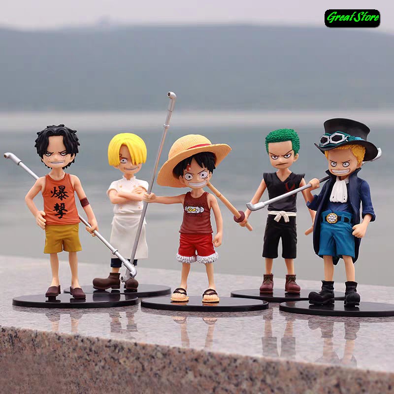 ( SẴN ) 5 MÔ HÌNH FIGURE ONE PIECE CHIBI Luffy, ACE, Zoro, Sanji , Sabo FIGURE