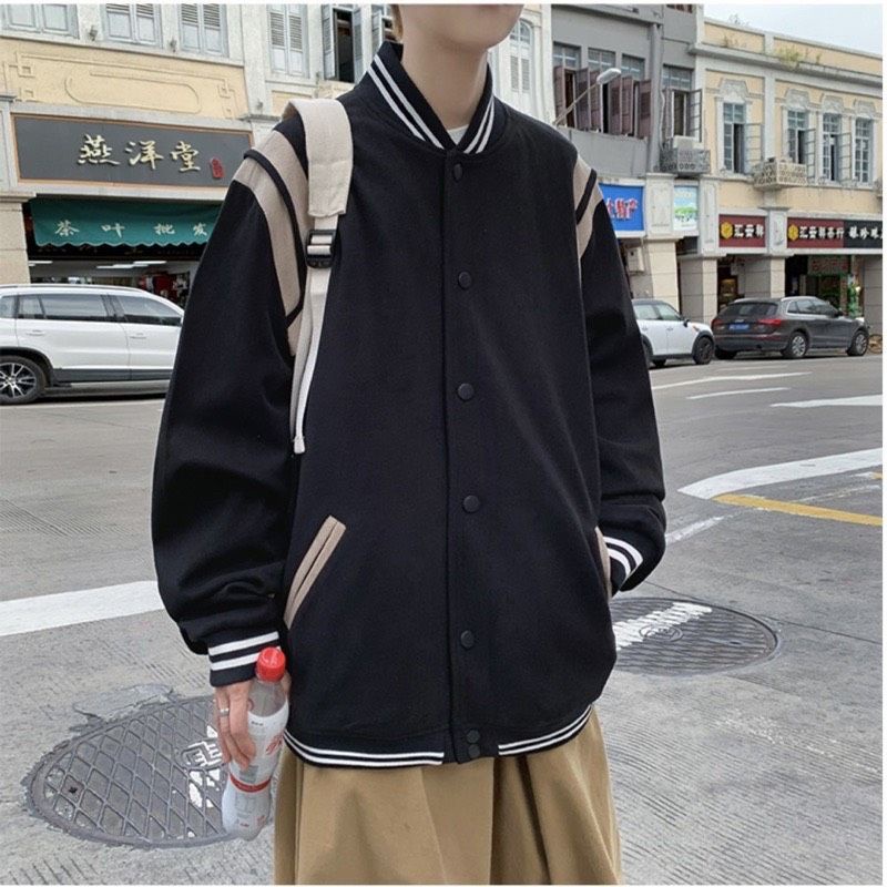 Áo khoác bomber unisex chất dạ ép lì siêu dày có lót dù bên trong, mã S297 Deli Store