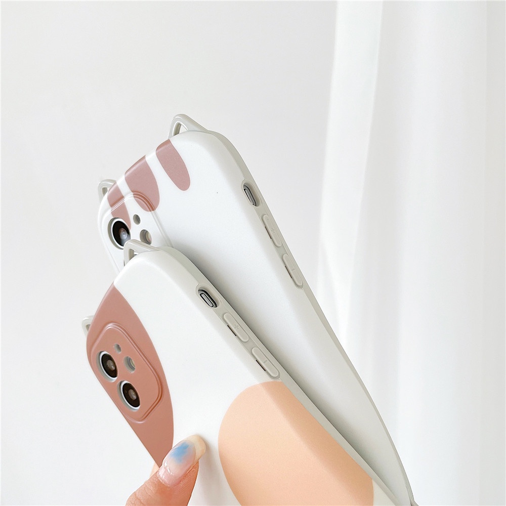 Ốp Điện Thoại Tpu Mềm Hình Tai Mèo Nâu 3d Cho Iphone 11 12 Pro Max 12pro X Xs Max Xr 7 8 Plus