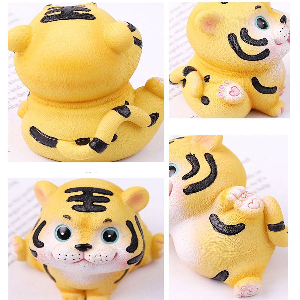 LEISURE Tượng Hổ Hoạt Hình Mini Bằng Nhựa Resin Dễ Thương Trang Trí Nhà Cửa / Xe Hơi 20