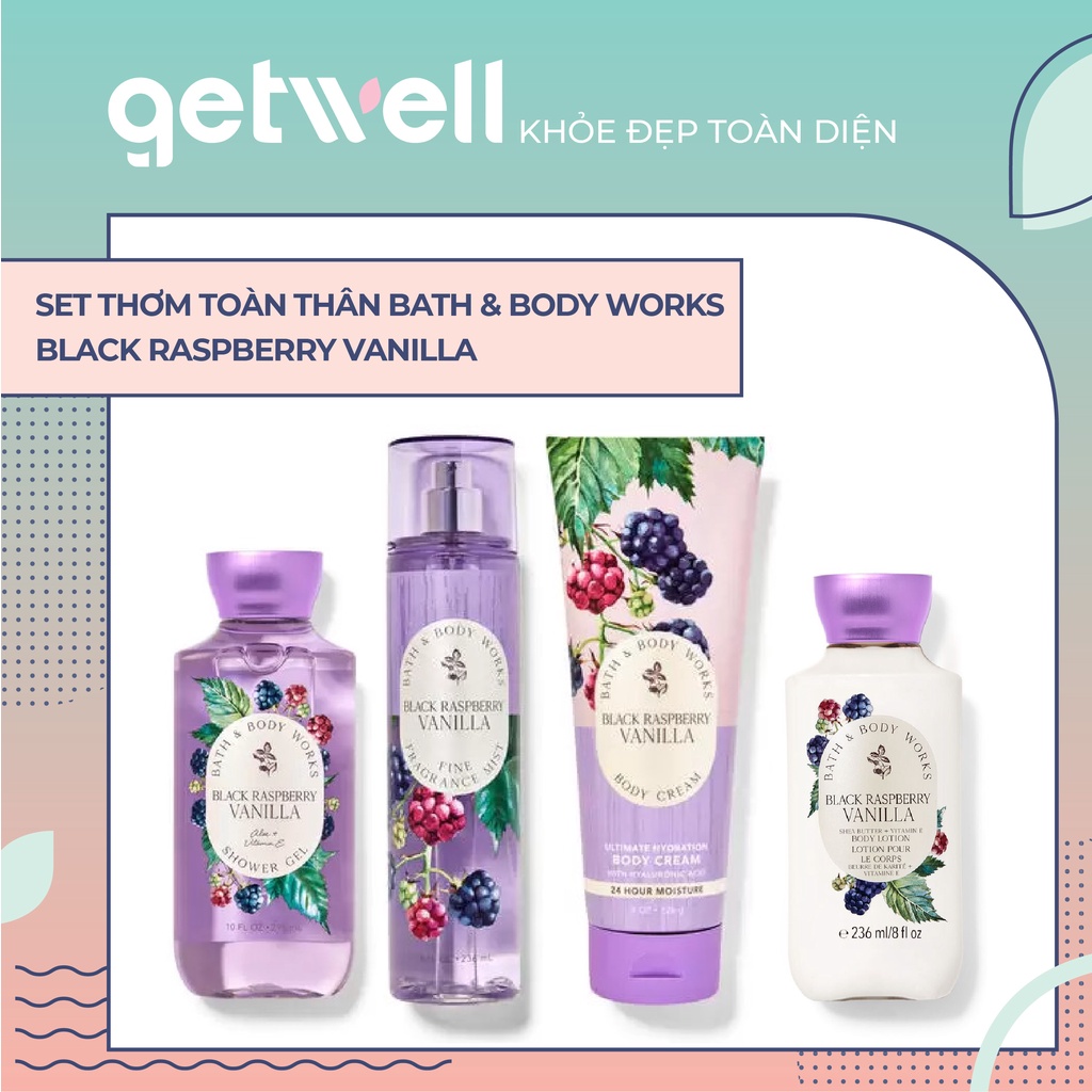 BLACK RASPBERRY VANILLA | Sản Phẩm Tắm, Dưỡng, Xịt Thơm Toàn Thân Bath &amp; Body Works BLACK RASBERRY VANILLA