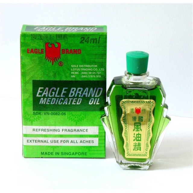 Dầu Gió Nước Xanh 2 Nắp SingaPore Eagle Brand 24ml