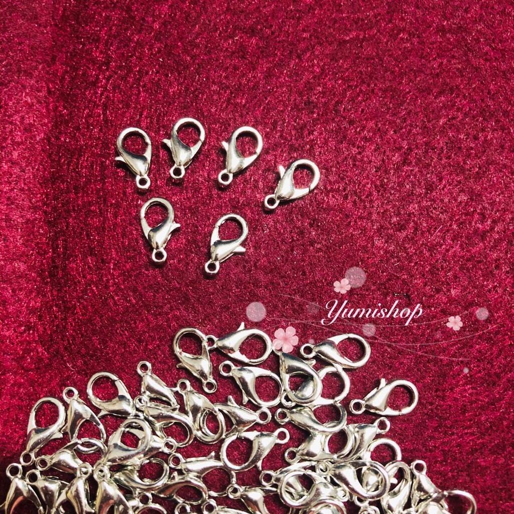 Set 20 Móc Càng Cua Handmade Màu Bạc Size 12mm Dùng Làm Móc Khoá Móc Dây Chuyền Vòng Tay