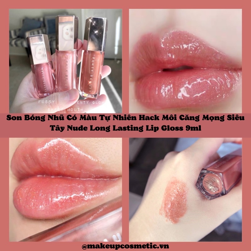 Son Bóng Nhũ Có Màu Tự Nhiên Hack Môi Căng Mọng Siêu Tây Nude Long Lasting Lip Gloss 9ml