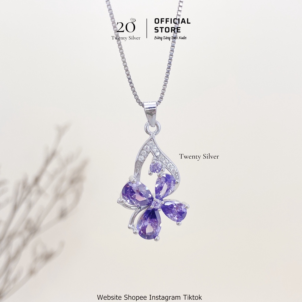 Dây Chuyền Nữ Bạc S925 Ngôi Sao 6 Cánh Đính Đá VCVAA092. Vòng Cổ Bạc Nữ 20Silver