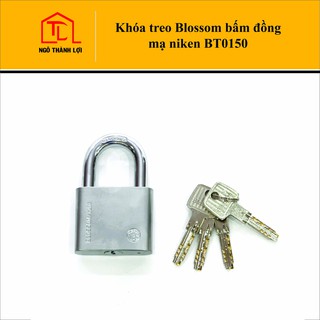 Ổ khóa cửa treo Blossom bấm đồng mạ niken BT0150 (5P) ,BT0160 (6P), khóa cửa cổng, cửa rào