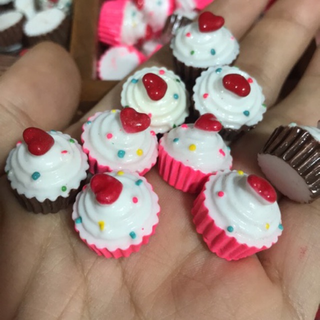 [1 cái ] Mô hình bánh cupcake trang trí nhà búp bê.