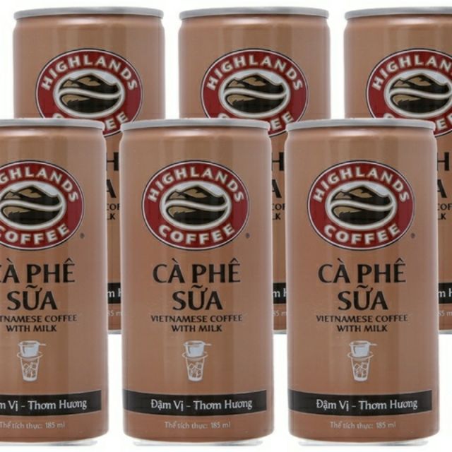 cà phê sữa highlandspha sẵn lốc 6 lon * 235 ml