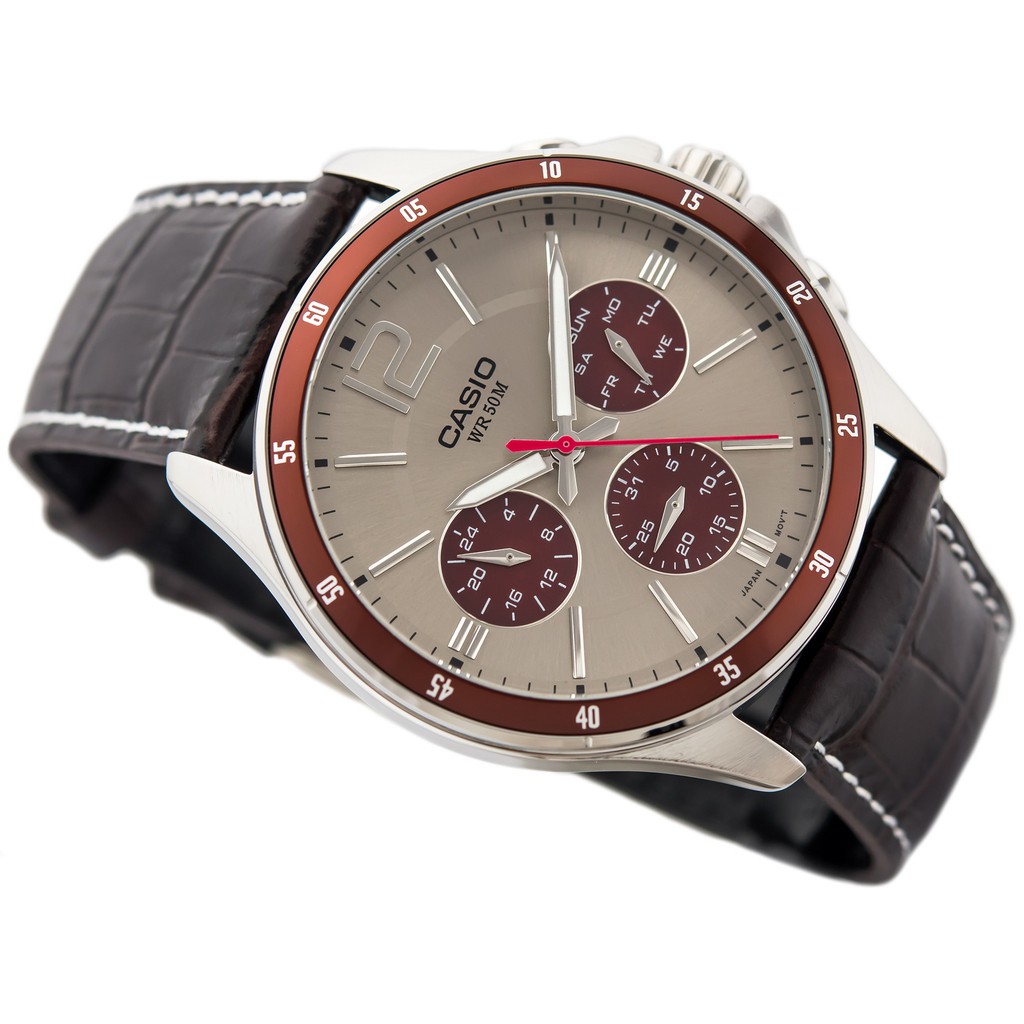 Đồng hồ nam dây da Casio Standard chính hãng Anh Khuê MTP-1374L-7A1VDF (43mm)