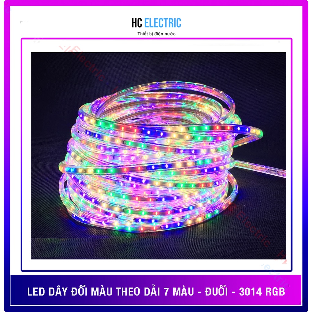 LED DÂY ĐỔI 7 MÀU LED DÂY CHỚP - SÁNG NHIỀU CHẾ ĐỘ  3014 RGB 4 CHÂN -220V