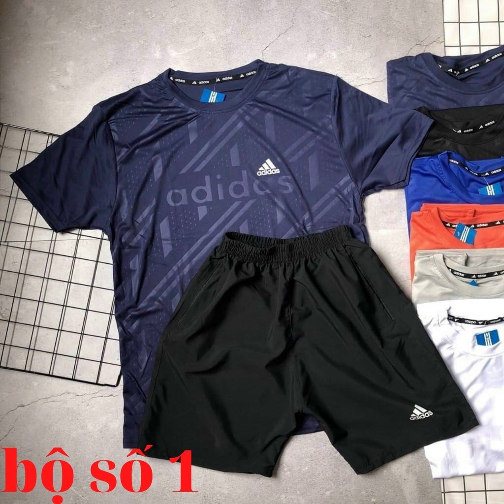 Quần áo thun nam mùa hè cổ tròn cộc tay đẹp, bộ thể thao mặc nhà chạy bộ tập gym chất cotton cao cấp