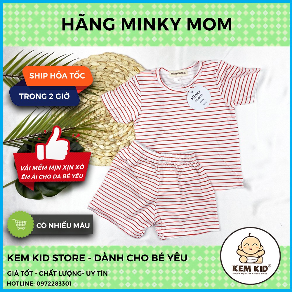 Bộ Minky Mom cộc sọc ngang, vải thun lạnh siêu mát, mềm mịn thấm hút mồ hôi cho bé