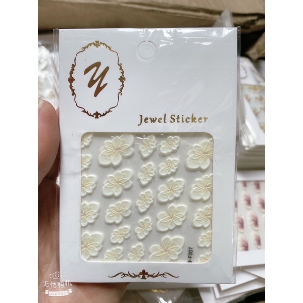 Sticker dán móng tay hoa nổi 5D siêu nét