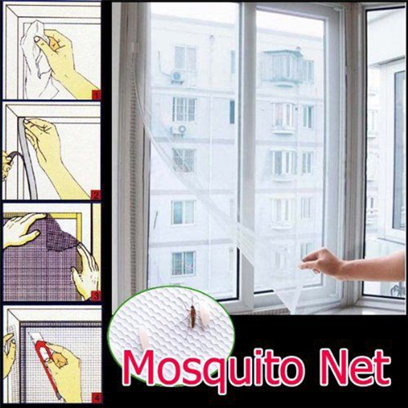 Màn dán cửa sổ chống côn trùng 150cmx130cm kèm băng dán tiện dụng diy
