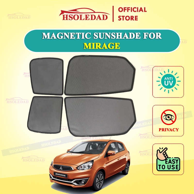 Rèm che nắng nam châm cho xe Mitsubishi Mirage, bộ 4 tấm cho 4 cửa, hàng loại 1 cao cấp nhất, vừa khít kính