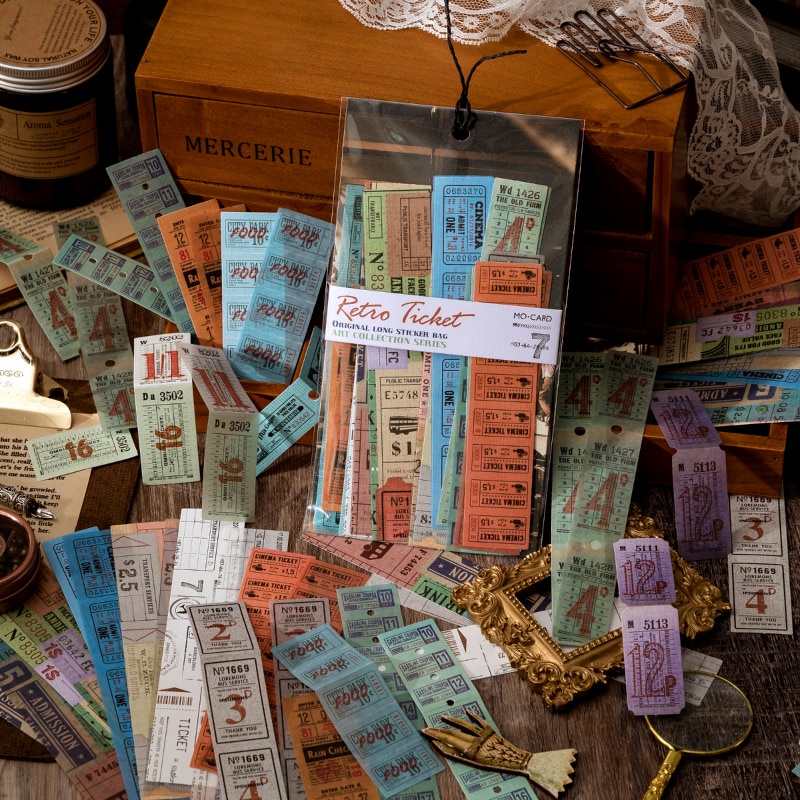 Set 30 Miếng Dán Trang Trí Sổ Tay Phong Cách Vintage Diy