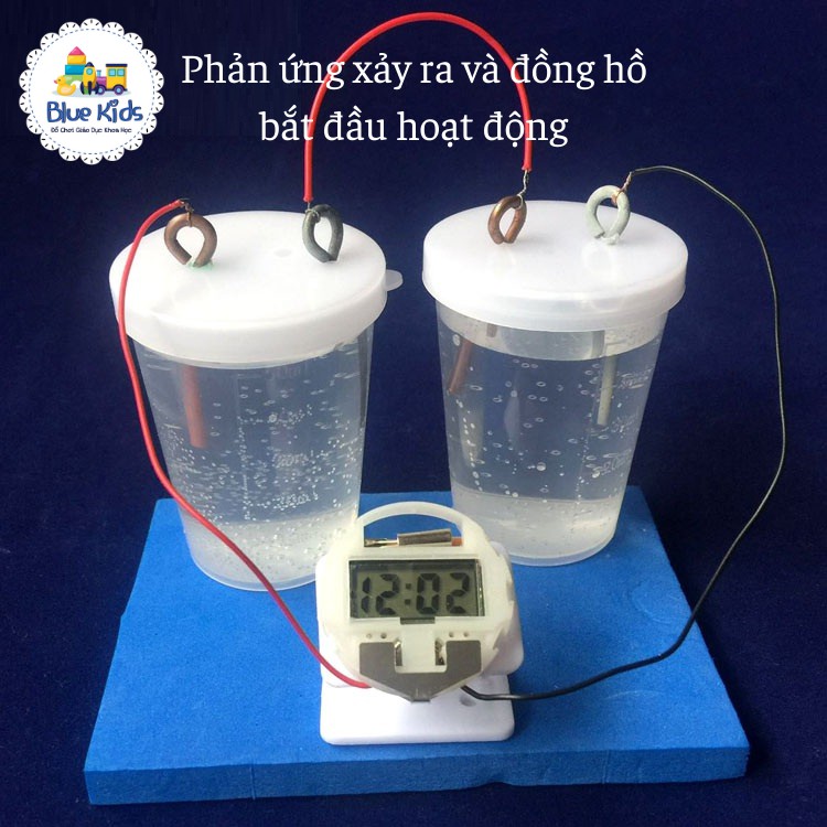 Đồ chơi khoa học STEAM tự làm đồng hồ phát điện bằng nước muối, kích thích sáng tạo và trí tuệ cho bé