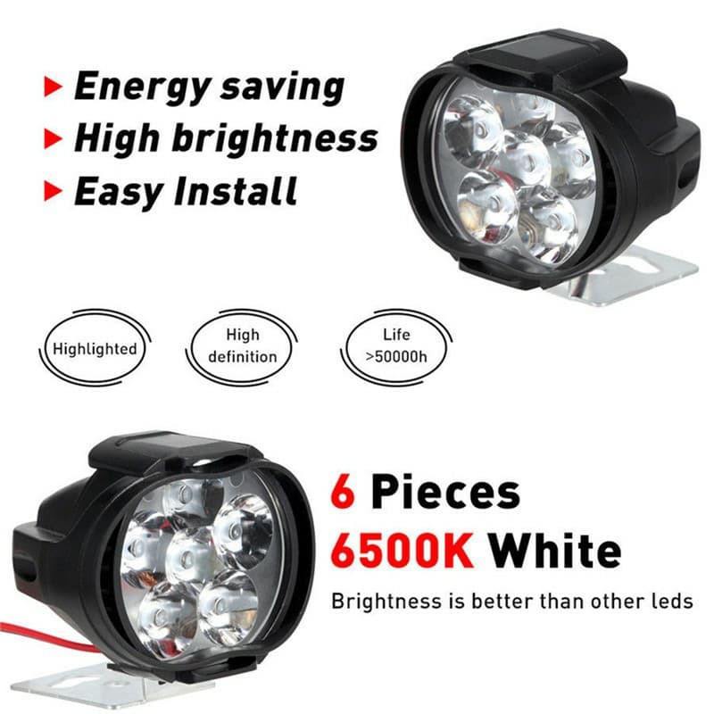 Đèn Led Trợ Sáng 6 Bóng Cho Xe Mô Tô Siêu Sáng
