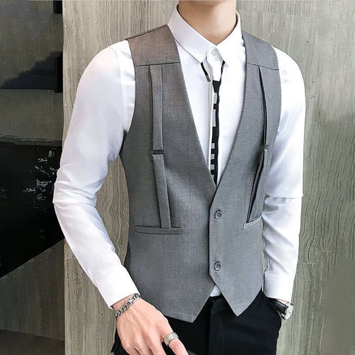 Áo Gile nam, Áo gile tạo đai cách điệu, lịch lãm, trẻ trung, phong cách hiện đại, tạo điểm nhấn cho các tổng tài mã N41