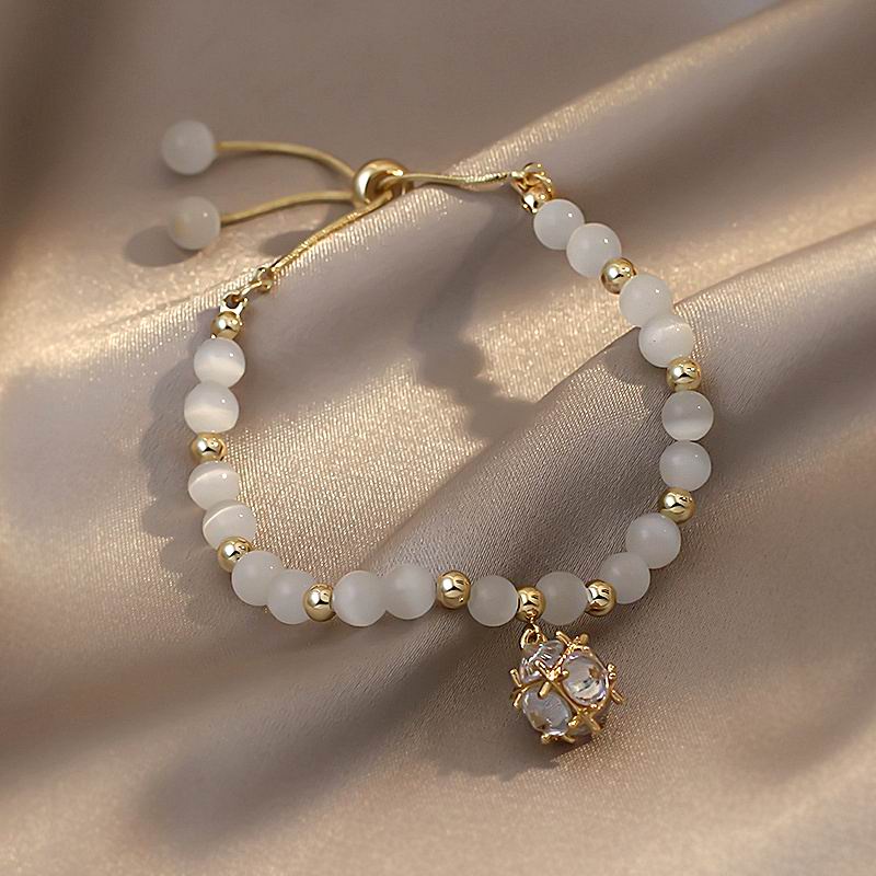 Vòng tay ETRENDY mặt đá zircon may mắn có thể điều chỉnh phong cách Hàn Quốc cổ điển cho nữ