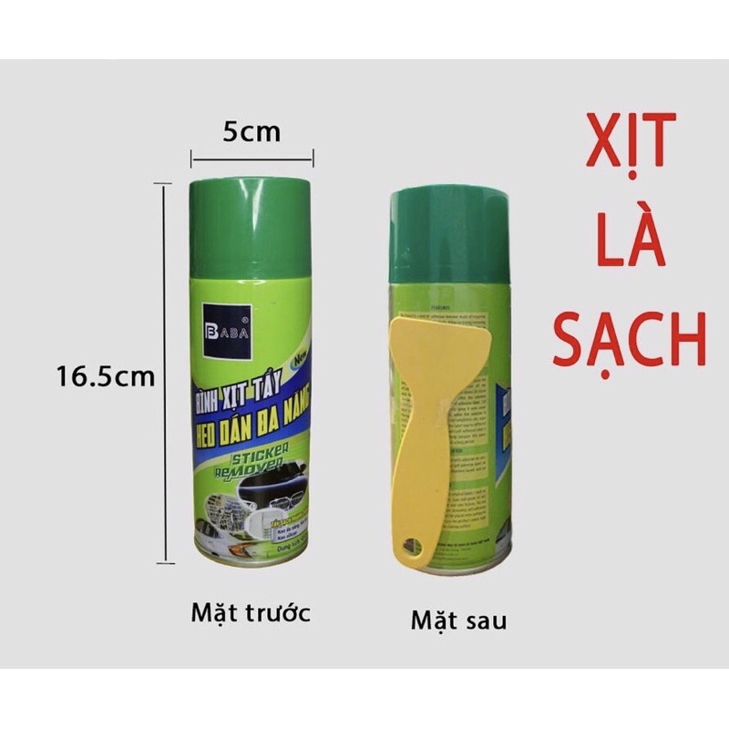 Bình Xịt Tẩy Keo, Tẩy Vết Băng Dính, Nhựa Đường Bám Trên Ô Tô, Tẩy Đa Năng Đồ Nội Thất