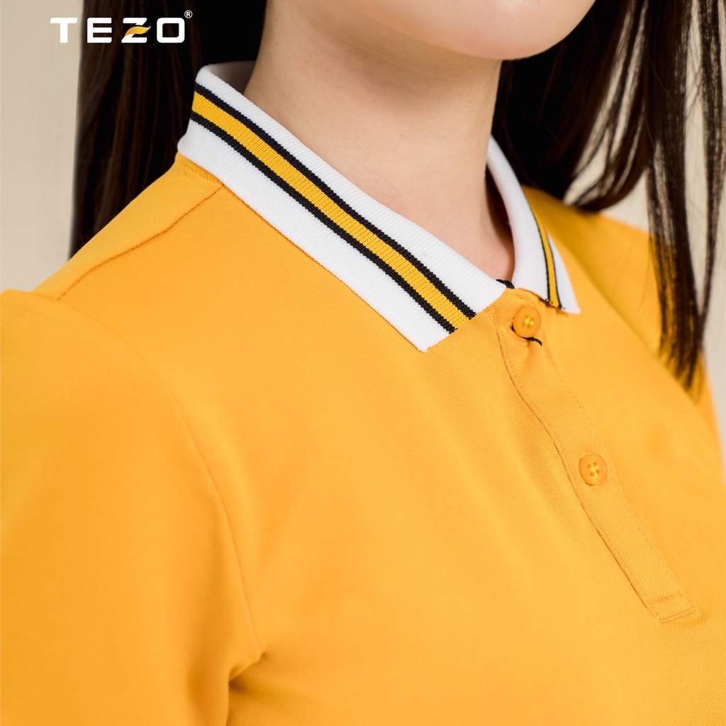 Áo polo nữ TEZO, phông nữ có cổ chất liệu cotton thoáng mát, thấm hút mồ hôi 2201APDT10