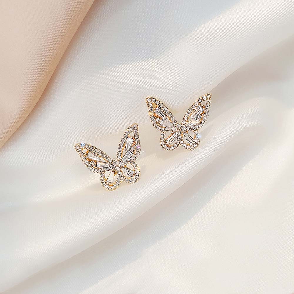 Bông Tai Hình Hoa Đính Đá Nhiều Màu Sắc Thanh Lịch Dành Cho Nữ