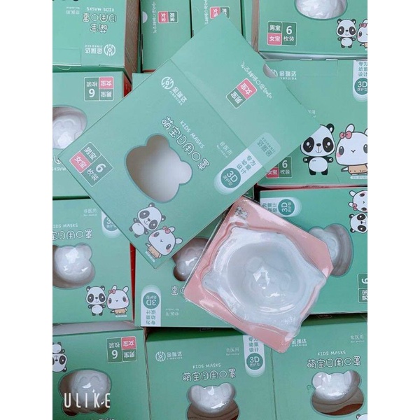 Hộp 6 cái khẩu trang gấu cho bé sơ sinh 0-2 tuổi