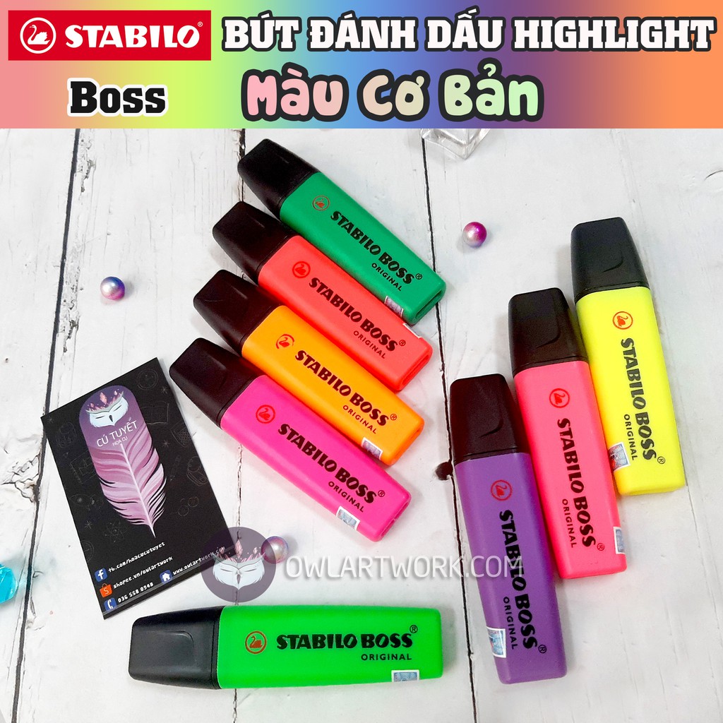 [CHÍNH HÃNG] Bút Dạ Đánh Dấu Stabilo Boss Highlighter - Màu Basic (Made In Germany)