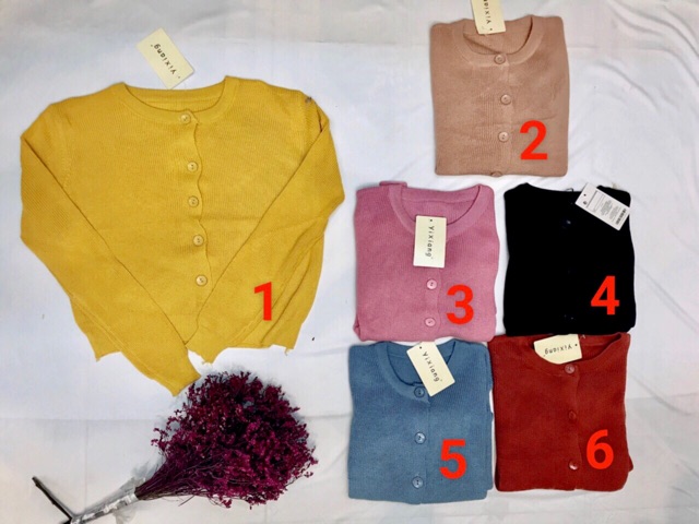 Áo len cadigan cúc cổ tròn | BigBuy360 - bigbuy360.vn