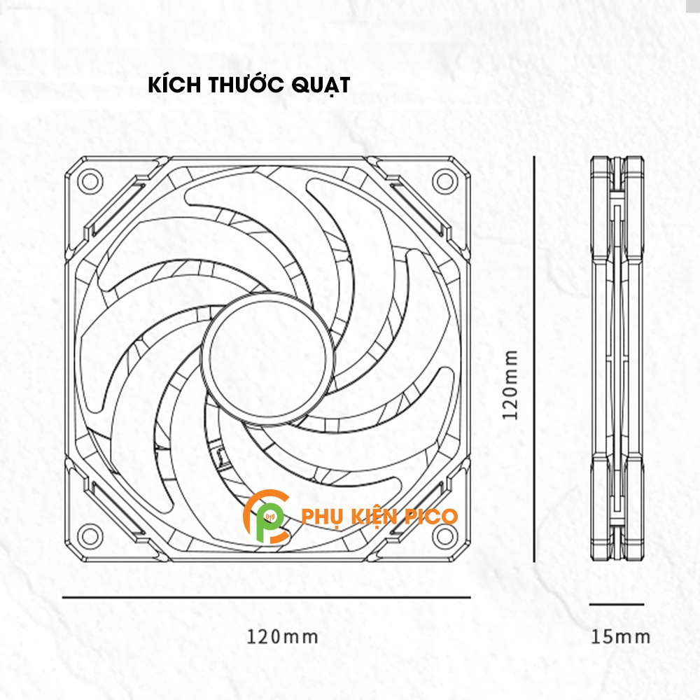 Quạt tản nhiệt case máy tính ID-COOLING NO-12015-XT 12cm - Quạt fan case ID-COOLING