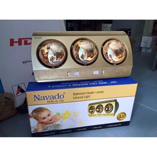 Đèn sưởi nhà tắm Navado 3 bóng NAV8003V, sử dụng bóng chống nổ,Việt nam, bảo hành 60 tháng chính hãng