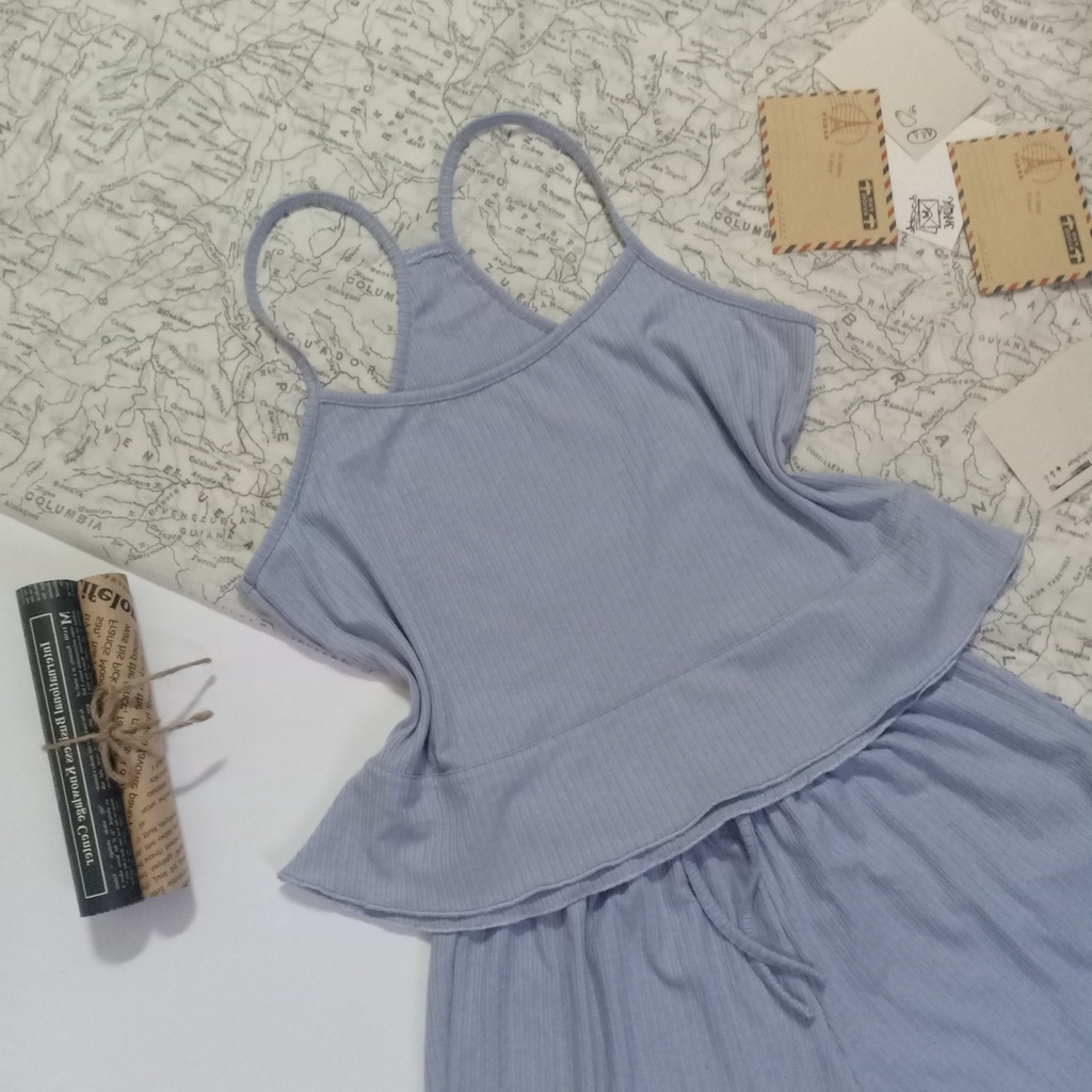 Đồ bộ ngủ nữ RCB12, hai dây yếm chất liệu thun cotton 100% | BigBuy360 - bigbuy360.vn