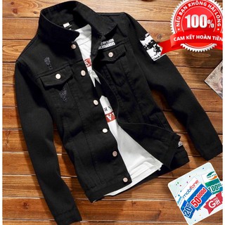 Áo khoác jeans nam đen hàng vnxk free ship miễn phí ship toàn quốc