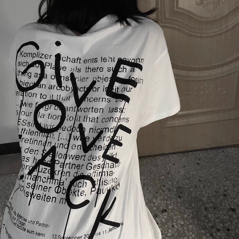 Áo Thun Nam, Nữ Tay Lỡ Unisex GIVE LOVE BACK Form Rộng Phong Cách Ulzzang