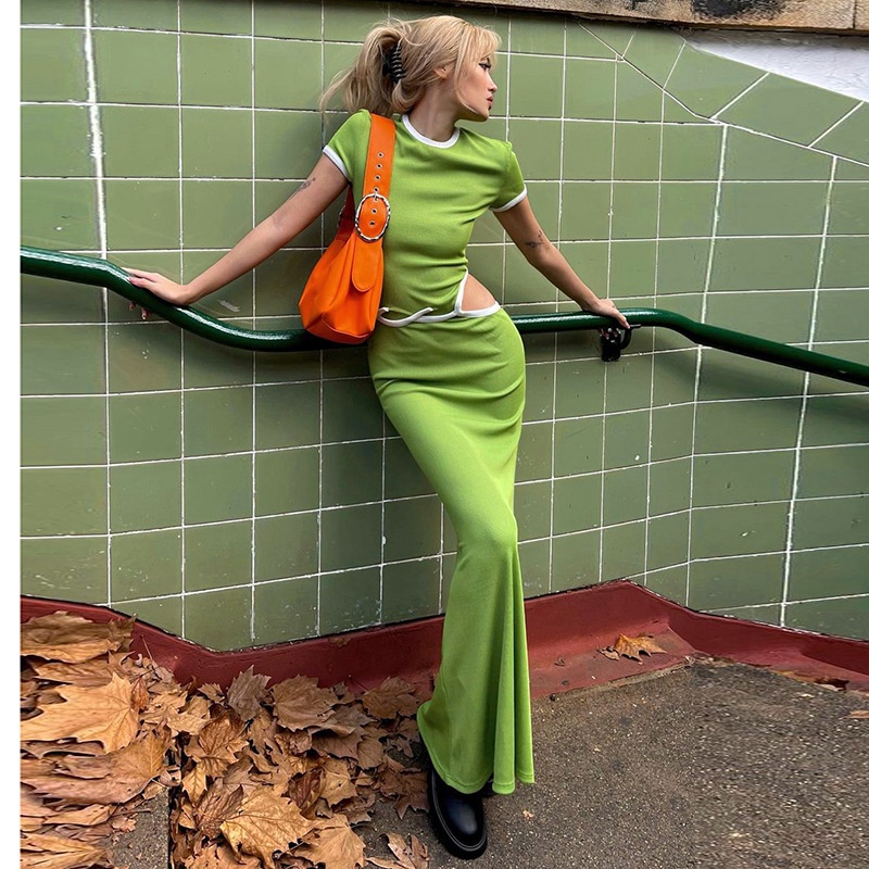 Đầm Tay Ngắn Cổ Tròn Thiết Kế Mỏng Kiểu Dáng Đơn Giản Thời Trang Dành Cho Nữ