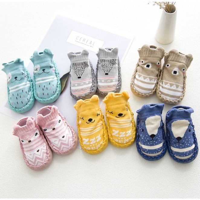 Giày vớ tập đi cho bé trai và bé gái từ 3 tháng đến 1,5 tuổi có kích thước chân từ 10-13cm