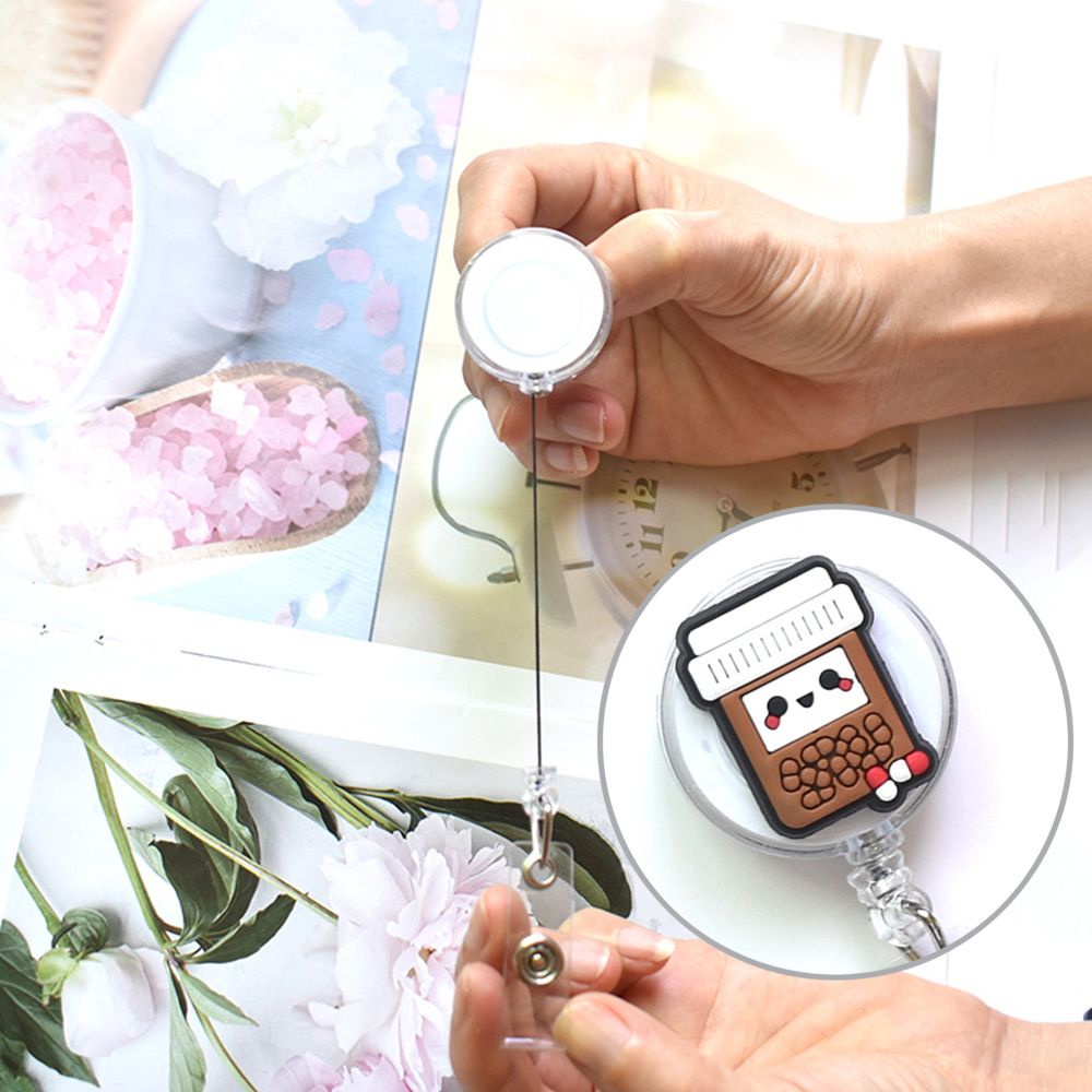 Kẹp giữ thẻ tên có thể thu gọn siêu bền có in nhiều họa tiết xinh xắn