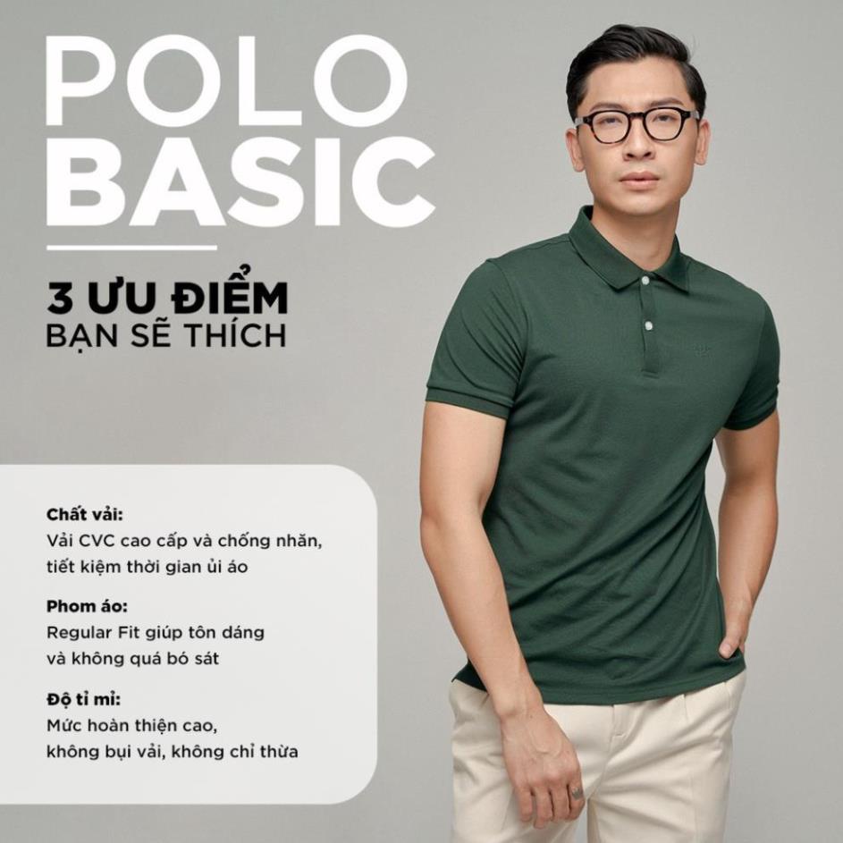 Áo thun POLO nam cổ bẻ BASIC CVC vải cá sấu Cotton kháng khuẩn, chống nhăn, thoáng mát - HAPPYHOW ! 📷